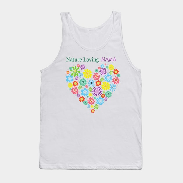 Blooming Love: Nature Loving Mama LOVE HEART flower  Eco mom Tank Top by KIRBY-Z Studio